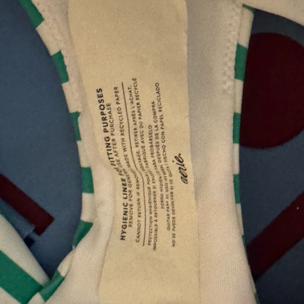 AA-587 Aerie NWT High Cut Cheeky Green & White Stripe Bikini Bottoms Size XL - Picture 8 of 12